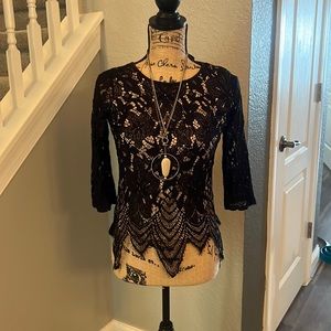 Black Lace Blouse